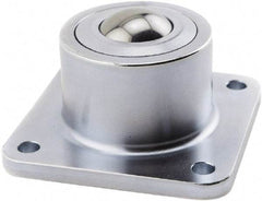 Hudson Bearing - 1.1875 Inch Diameter, Square, Stainless Steel Ball Transfer - 1.7813 Inch Mount Height, 750 Lb. Capacity - Apex Tool & Supply