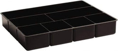 Rubbermaid - 7 Compartment, 15 Inch Wide x 11.73 Inch Deep x 2-1/2 Inch High, Drawer Organizer - Plastic, Black - Apex Tool & Supply