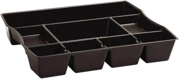 Rubbermaid - 8 Compartment, 14.86 Inch Wide x 11.88 Inch Deep x 2-1/2 Inch High, Drawer Organizer - Plastic, Black - Apex Tool & Supply