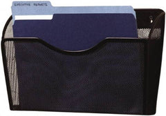 Rolodex - 13.96" Wide x 10.28" High x 3.27" Deep Mesh Metal Document Organizer - 1 Compartment, Black, 13" Wide Compartment - Apex Tool & Supply