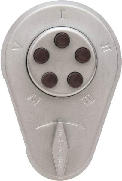 Kaba Access - 1-3/4 to 2-1/8" Door Thickness, Bright Brass Finish, Push Button Deadbolt - Nonhanded Handling, Combination Override, Keyless Cylinder - Apex Tool & Supply