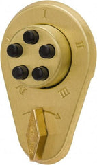 Kaba Access - 1-3/8 to 1-1/2" Door Thickness, Bright Brass Finish, Mechanical Deadbolt - Nonhanded Handling, Combination Override, Keyless Cylinder - Apex Tool & Supply
