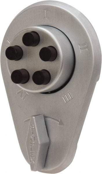 Kaba Access - 1-3/4 to 2-1/8" Door Thickness, Satin Chrome Finish, Push Button Deadbolt - Nonhanded Handling, Combination Override, Keyless Cylinder - Apex Tool & Supply