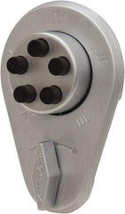 Kaba Access - 1-3/4 to 2-1/8" Door Thickness, Satin Chrome Finish, Push Button Deadbolt - Nonhanded Handling, Combination Override, Keyless Cylinder - Apex Tool & Supply