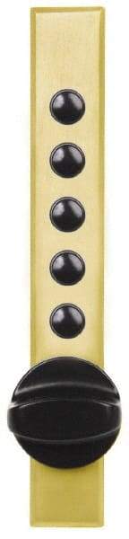 Kaba Access - 3/4" Body Diam, 20 GA. Metal Deck" Max Thickness, Push Lock - Screw Fastening Style, Satin Brass Coated - Apex Tool & Supply