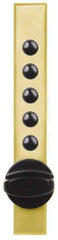 Kaba Access - 3/4" Body Diam, 20 GA. Metal Deck" Max Thickness, Push Lock - Screw Fastening Style, Satin Brass Coated - Apex Tool & Supply