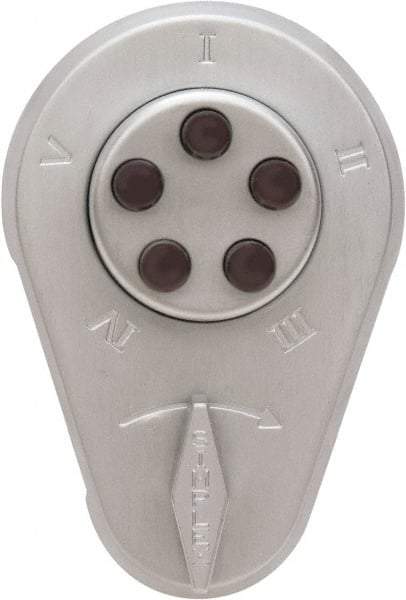 Kaba Access - 1-3/8 to 1-1/2" Door Thickness, Zamak Finish, Push Button Deadbolt - Apex Tool & Supply