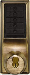 Kaba Access - 1-3/8 to 2-1/4" Door Thickness, Antique Brass Pushbutton Knob Lockset - 2-3/4" Back Set, 1 Code, 6 or 7 Pin Length Best & Compatible (Core Not Included) Cylinder - Apex Tool & Supply