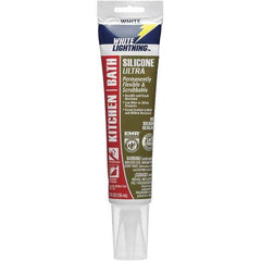 White Lightning - 5.3 oz Tube White Silicone Sealant - -80 to 450°F Operating Temp, 30 min Tack Free Dry Time, 24 hr Full Cure Time - Apex Tool & Supply