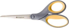 Ability One - 3" LOC, 8" OAL Titanium Scissors - Ambidextrous, Bent Handle, For Sticky Residues - Apex Tool & Supply