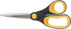 Ability One - 4" LOC, 8" OAL Titanium Scissors - Ambidextrous, Straight Handle, For Sticky Residues - Apex Tool & Supply