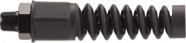 Legacy - Black Anodized Aluminum Air Hose End Fitting & Air Hose Bend Restrictor - 3/8 MNPT - Apex Tool & Supply