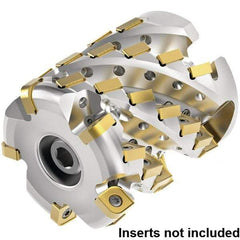 Kennametal - 28 Inserts, 2" Cut Diam, 3/4" Arbor Diam, 2.1429" Max Depth of Cut, Indexable Square-Shoulder Face Mill - 0° Lead Angle, 2-1/2" High, SNHJ1004.. Insert Compatibility, Through Coolant, Series HARVI Ultra 8X - Apex Tool & Supply