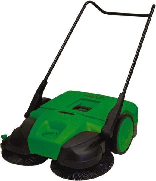 Bissell - 38" Sweeping Width, Triple Brush Walk Behind Sweeper - Manual Push, 1.76 Cu Ft Capacity - Apex Tool & Supply