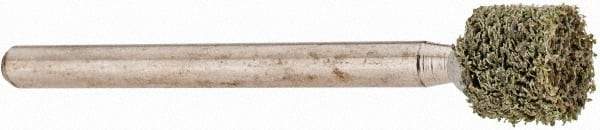 Rex Cut Product - 1/4" Head Diam x 1/4" Thickness, W160, Cylinder End, Aluminum Oxide Mounted Point - White, Fine Grade, 120 Grit, 75,330 RPM - Apex Tool & Supply