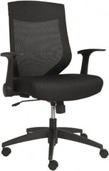 ALERA - 36-5/8 to 42-7/8" High Mid Back Chair - 26" Wide x 22-1/2" Deep, Fabric Mesh Seat, Black - Apex Tool & Supply