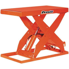 Presto Lifts - 6,000 Lb Capacity Hydraulic Scissor Lift - 7-1/4" to 43" Lift Height, 48" Platform Length x 24" Platform Width, 24" OAL - Apex Tool & Supply