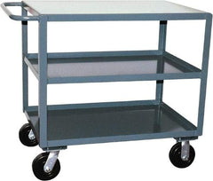 Jamco - 2,400 Lb Capacity, 24" Wide x 30" Long x 36" High Heavy Duty Service Cart - 3 Shelf, Steel - Apex Tool & Supply