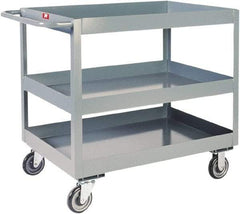 Jamco - 1,200 Lb Capacity, 36" Wide x 18" Long x 39" High Deep Shelf Cart - 3 Shelf, Steel - Apex Tool & Supply