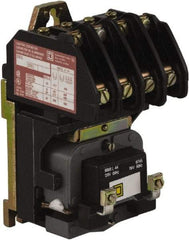 Square D - No Enclosure, 4 Pole, Electrically Held Lighting Contactor - 20 A (Tungsten), 30 A (Fluorescent), 277 VAC at 60 Hz, 4NO Contact Configuration - Apex Tool & Supply