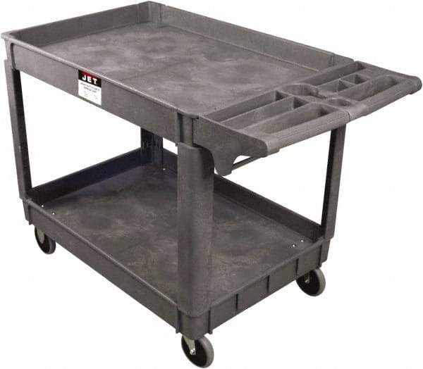 Jet - 550 Lb Capacity, 25-1/2" Wide x 46" Long x 33-1/2" High Standard Utility Cart - 2 Shelf, Plastic - Apex Tool & Supply