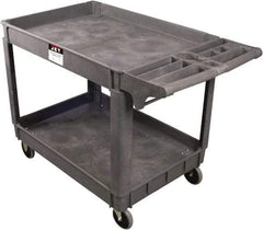 Jet - 550 Lb Capacity, 25-1/2" Wide x 46" Long x 33-1/2" High Standard Utility Cart - 2 Shelf, Plastic - Apex Tool & Supply