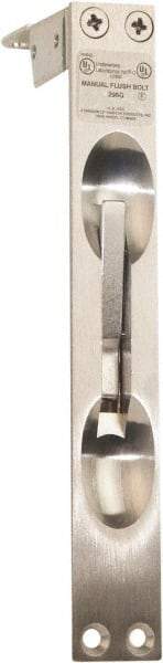 IVES - 6-3/4 Inch Long, 1 Inch Wide, Flush Bolt - Brass, Satin Chrome Finish - Apex Tool & Supply