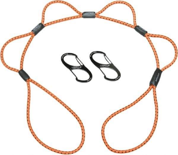 Ability One - Bungee Cord with Loop Ends - 3" OAL, Orange - Apex Tool & Supply