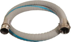 Continental ContiTech - 1" Inside x 1.56" Outside Diam, 220°F, Male x Female Camlock Food & Beverage Hose - 1-1/2" Bend Radius, Gray, 20' Long, 250 Max psi, 29 Vacuum Rating - Apex Tool & Supply