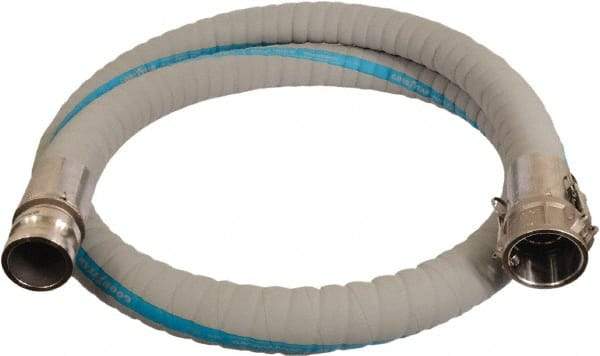 Continental ContiTech - 1-1/2" Inside x 2-1/50" Outside Diam, 220°F, Male x Female Camlock Food & Beverage Hose - 2.3" Bend Radius, Gray, 25' Long, 250 Max psi, 29 Vacuum Rating - Apex Tool & Supply