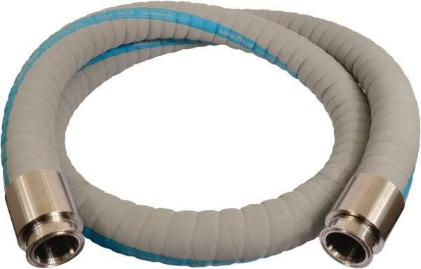 Continental ContiTech - 3" Inside x 3.59" Outside Diam, 220°F, Tri-Clovers Food & Beverage Hose - 4-1/2" Bend Radius, Gray, 15' Long, 200 Max psi, 29 Vacuum Rating - Apex Tool & Supply