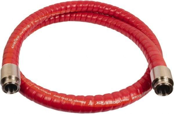 Continental ContiTech - 1" Inside x 1.52" Outside Diam, 220°F, Tri-Clovers Food & Beverage Hose - 2" Bend Radius, Red, 25' Long, 250 Max psi, 29 Vacuum Rating - Apex Tool & Supply