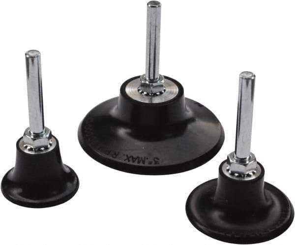 Value Collection - 4" Diam Quick-Change Type R Disc Backing Pad - 1/4" Shank Diam, Medium Density, 10,000 RPM, Roloc TR Compatible - Apex Tool & Supply