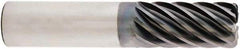 Niagara Cutter - 1", 9 Flute, Single End, Solid Carbide, 0.12" Corner Radius End Mill - 5" OAL, 38° Helix, Right Hand Flute, 2" LOC, Right Hand Cut - Apex Tool & Supply