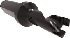 Allied Machine and Engineering - Series 11, 11 to 12mm Diam, 5/8" Diam Straight Shank with Flange, Helical Flute Spade Drill - 5/8" Max Depth, 1-43/64" Body Length, 3-35/64" OAL, Short Length, Through Coolant - Apex Tool & Supply