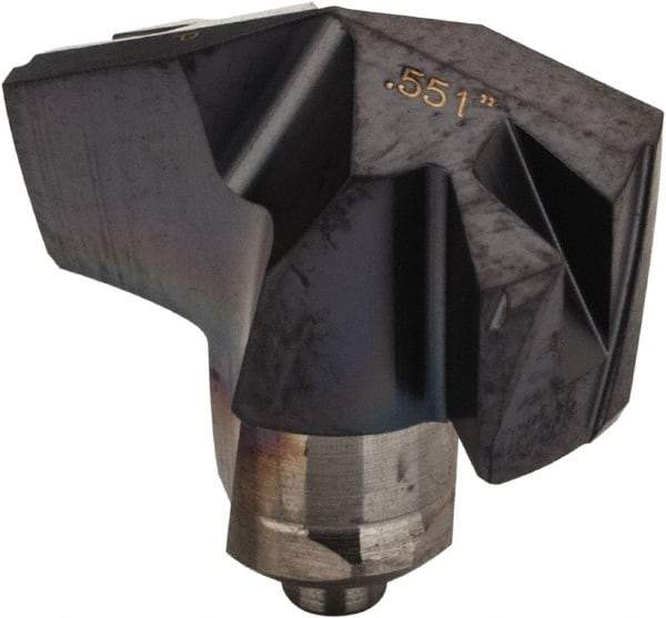 Iscar - Series ICP-2M, 0.551" Diam Grade IC908 140° Replaceable Drill Tip - Carbide, TiAlN Finish, 14 Seat Size, Through Coolant - Apex Tool & Supply