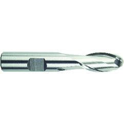 7/16" Dia. - 3-1/4" OAL - HSS-TiN - Ball Nose SE EM - 2 FL - Apex Tool & Supply