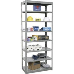 Hallowell - 8 Shelf Starter Heavy-Duty Open Steel Shelving - 450 Lb Capacity, 48" Wide x 87" High x 18" Deep, Gray - Apex Tool & Supply