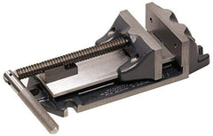 Cardinal Tool - 6" Jaw Opening Capacity x 1-1/2" Throat Depth, Horizontal Drill Press Vise - 4" Wide Jaw, Stationary Base, Rapid Action, 13" OAL x 3" Overall Height, Steel - Apex Tool & Supply