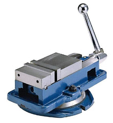Interstate - 4" Jaw Width, 4" Jaw Opening Capacity, Horizontal Swivel Machine Vise - Manual Operation, 4,409 Lb Capacity, 1 Station, 14.85" Long x 4-31/32" High x 1-1/8" Deep, 1-1/8" Jaw Height - Apex Tool & Supply