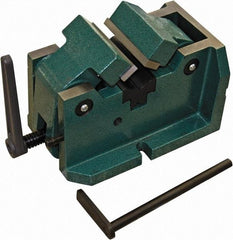 Interstate - 4" Jaw Width, 2-3/8" Max Jaw Opening, Manual Self Centering Vise - 11-27/64" OAL x 7-11/16" OAH - Apex Tool & Supply