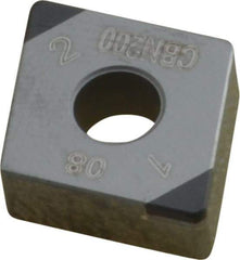 Seco - CNGA432 L1-B Grade CBN200 PCBN Turning Insert - Uncoated, 80° Diamond, 1/2" Inscr Circle, 3/16" Thick, 1/32" Corner Radius - Apex Tool & Supply