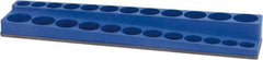 Value Collection - 24 Piece Capacity Magnetic Deep & Shallow Socket Holder - 3/8" Drive, Blue - Apex Tool & Supply