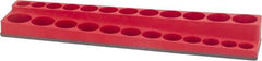 Value Collection - 24 Piece Capacity Magnetic Deep & Shallow Socket Holder - 3/8" Drive, Red - Apex Tool & Supply