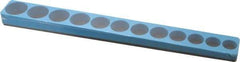 Made in USA - 12 Piece Capacity Magnetic Shallow Socket Holder - 3/8" Drive, Blue - Apex Tool & Supply