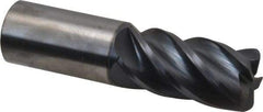 Accupro - 1", 5 Flute, Single End, Solid Carbide, 1/8" Corner Radius End Mill - 4" OAL, Right Hand Flute, 2" LOC, Right Hand Cut - Apex Tool & Supply