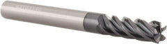 Accupro - 5/8", 5 Flute, Single End, Solid Carbide, 0.03" Corner Radius End Mill - 6" OAL, Right Hand Flute, 3/4" LOC, Right Hand Cut, 3-3/8" Extended Reach - Apex Tool & Supply