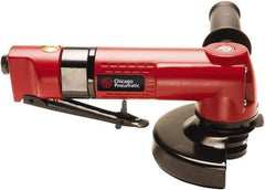 Chicago Pneumatic - 4-1/2" Wheel Diam, 12,000 RPM, Pneumatic Angle & Disc Grinder - 3/8-24 Spindle, 29.7 CFM, Front Exhaust - Apex Tool & Supply