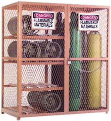 Durham - Gas Cylinder Storage Cabinet - Steel, 60" Wide x 30" Deep x 71-3/4" High - Apex Tool & Supply