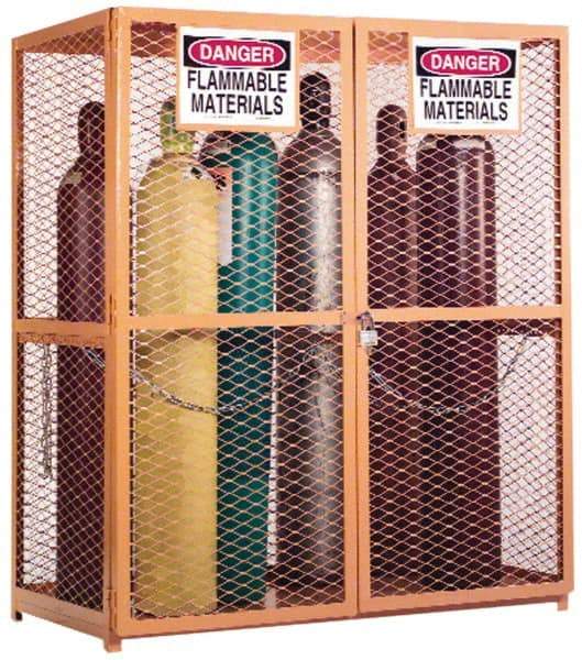 Durham - Gas Cylinder Storage Cabinet - Steel, 60" Wide x 30" Deep x 71-3/4" High - Apex Tool & Supply